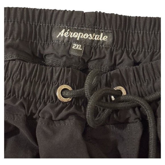 Aeropostale Black Cargo Pants Relaxed Fit Drawstring Waist - Picture 4 of 6